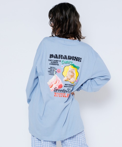 Candy Stripper（キャンディストリッパー）の「GREEDY KITTY L/S Tシャツ（Tシャツ/カットソー・レディース・ブラック/オフホワイト/ラベンダー・2）」の20枚目の写真