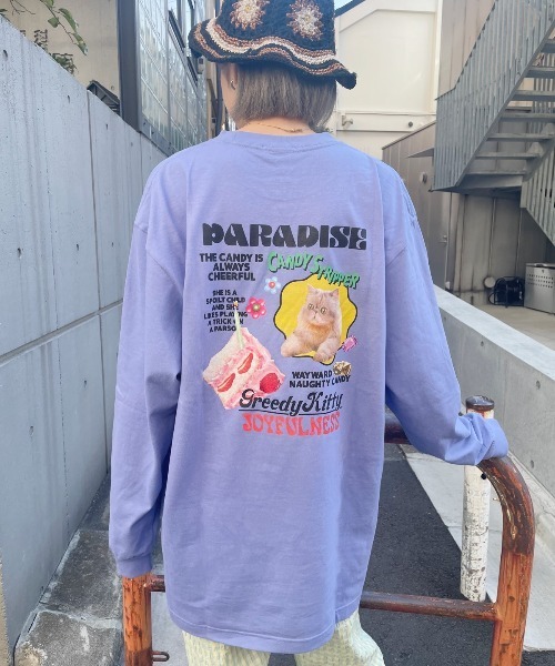 Candy Stripper（キャンディストリッパー）の「GREEDY KITTY L/S Tシャツ（Tシャツ/カットソー・レディース・ブラック/オフホワイト/ラベンダー・2）」の14枚目の写真