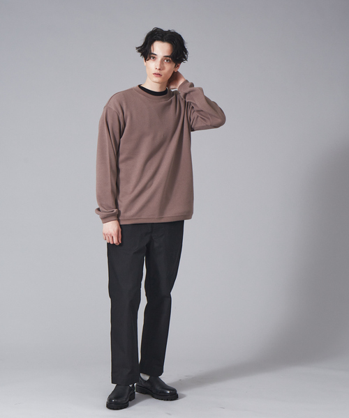 MYSELF ABAHOUSE(マイセルフアバハウス)の「ルーズシルエット ローゲージ 鹿の子 ロングスリーブシャツ(Tシャツ/カットソー・メンズ・アイボリー/サックスブルー/ピンクベージュ・46/48)」の12枚目の写真