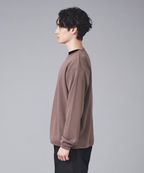 MYSELF ABAHOUSE(マイセルフアバハウス)の「ルーズシルエット ローゲージ 鹿の子 ロングスリーブシャツ(Tシャツ/カットソー・メンズ・アイボリー/サックスブルー/ピンクベージュ・46/48)」の13枚目の写真