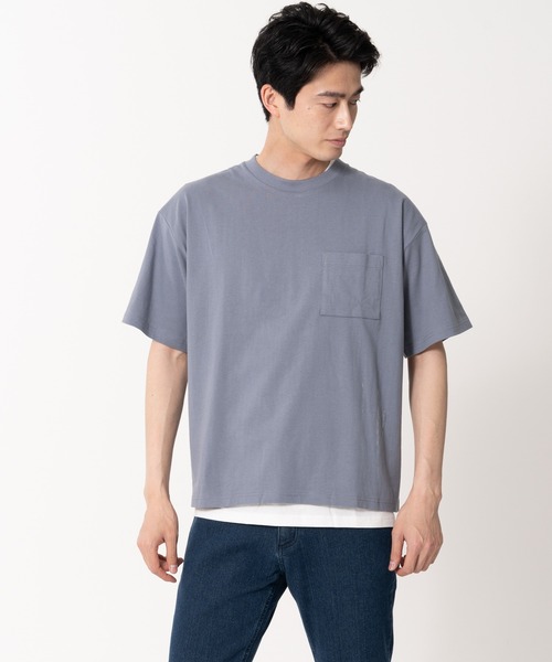 Blue Standard (ブルースタンダード)の「【BLUE STANDARD/ブルースタンダード】ポケット付きBIGTシャツ ルーズTシャツ 2枚セット コットン100%(Tシャツ/カットソー・メンズ・ベージュ/ネイビー/ホワイト/ブルー/カーキ/ブラック・LARGE/X-LARGE/MEDIUM)」の6枚目の写真