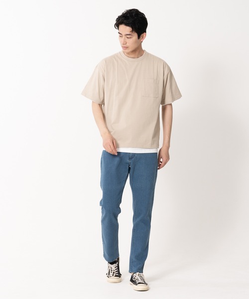 Blue Standard (ブルースタンダード)の「【BLUE STANDARD/ブルースタンダード】ポケット付きBIGTシャツ ルーズTシャツ 2枚セット コットン100%(Tシャツ/カットソー・メンズ・ベージュ/ネイビー/ホワイト/ブルー/カーキ/ブラック・LARGE/X-LARGE/MEDIUM)」の16枚目の写真
