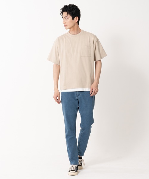 Blue Standard (ブルースタンダード)の「【BLUE STANDARD/ブルースタンダード】ポケット付きBIGTシャツ ルーズTシャツ 2枚セット コットン100%(Tシャツ/カットソー・メンズ・ベージュ/ネイビー/ホワイト/ブルー/カーキ/ブラック・LARGE/X-LARGE/MEDIUM)」の17枚目の写真