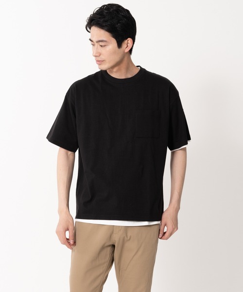 Blue Standard (ブルースタンダード)の「【BLUE STANDARD/ブルースタンダード】ポケット付きBIGTシャツ ルーズTシャツ 2枚セット コットン100%(Tシャツ/カットソー・メンズ・ベージュ/ネイビー/ホワイト/ブルー/カーキ/ブラック・LARGE/X-LARGE/MEDIUM)」の13枚目の写真