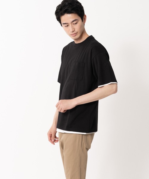 Blue Standard (ブルースタンダード)の「【BLUE STANDARD/ブルースタンダード】ポケット付きBIGTシャツ ルーズTシャツ 2枚セット コットン100%(Tシャツ/カットソー・メンズ・ベージュ/ネイビー/ホワイト/ブルー/カーキ/ブラック・LARGE/X-LARGE/MEDIUM)」の14枚目の写真