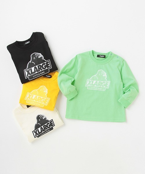 XLARGE KIDS（エクストララージキッズ）の「スランテッドOGゴリラ長袖Tシャツ（Tシャツ/カットソー・キッズ・ブラック/オフホワイト/ライトグリーン/イエロー・140cm/80ｃｍ/90cm/100cm/110cm/120cm/130cm）」の7枚目の写真