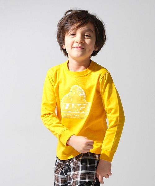 XLARGE KIDS（エクストララージキッズ）の「スランテッドOGゴリラ長袖Tシャツ（Tシャツ/カットソー・キッズ・ブラック/オフホワイト/ライトグリーン/イエロー・140cm/80ｃｍ/90cm/100cm/110cm/120cm/130cm）」の16枚目の写真