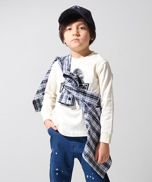 XLARGE KIDS（エクストララージキッズ）の「スランテッドOGゴリラ長袖Tシャツ（Tシャツ/カットソー・キッズ・ブラック/オフホワイト/ライトグリーン/イエロー・140cm/80ｃｍ/90cm/100cm/110cm/120cm/130cm）」の18枚目の写真