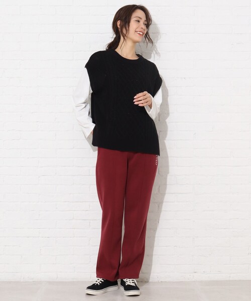 Cutie Blonde（キューティーブロンド）の「◆【S-L/2点セット】ケーブル編みベスト+Tシャツ（その他トップス・レディース・ナチュラル/レモンイエロー/ブラック・01/03/02）」の17枚目の写真