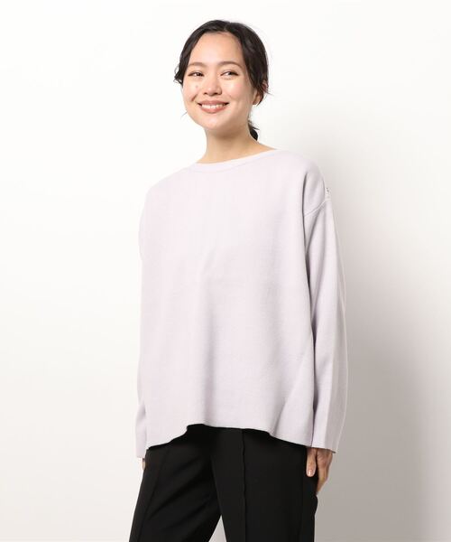 Te chichi TERRASSE(テチチテラス)の「ダブルジャカードサイドボタンニット(ニット/セーター・レディース・オフホワイト/グリーン/ネイビー/ラベンダー・フリ-)」の4枚目の写真