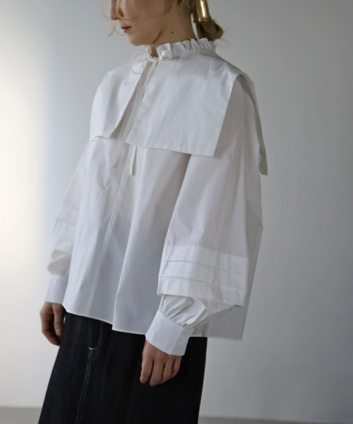 UNFIELD（アンフィールド）の「【UNFIELD】ボリュームスリーブセーラーカラーブラウス（シャツ/ブラウス・レディース・オフホワイト/ブラック・FREE）」の17枚目の写真