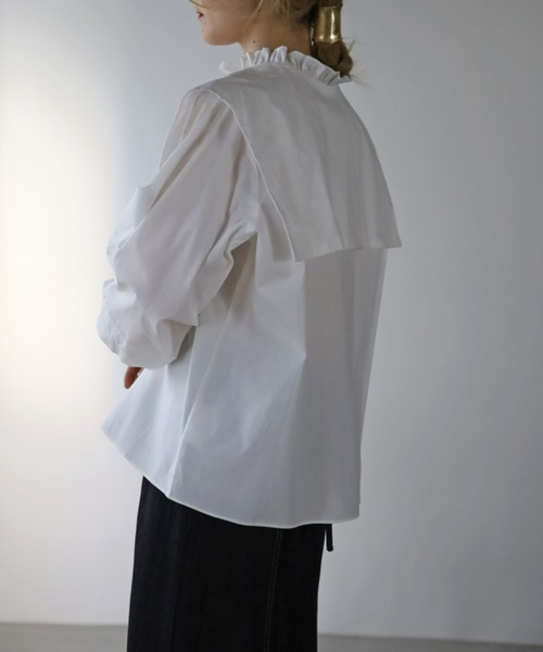 UNFIELD（アンフィールド）の「【UNFIELD】ボリュームスリーブセーラーカラーブラウス（シャツ/ブラウス・レディース・オフホワイト/ブラック・FREE）」の14枚目の写真