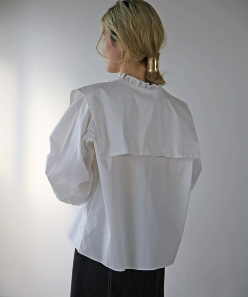 UNFIELD（アンフィールド）の「【UNFIELD】ボリュームスリーブセーラーカラーブラウス（シャツ/ブラウス・レディース・オフホワイト/ブラック・FREE）」の12枚目の写真