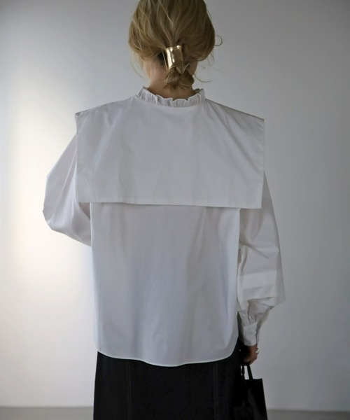 UNFIELD（アンフィールド）の「【UNFIELD】ボリュームスリーブセーラーカラーブラウス（シャツ/ブラウス・レディース・オフホワイト/ブラック・FREE）」の20枚目の写真