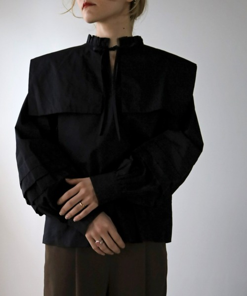 UNFIELD（アンフィールド）の「【UNFIELD】ボリュームスリーブセーラーカラーブラウス（シャツ/ブラウス・レディース・オフホワイト/ブラック・FREE）」の13枚目の写真