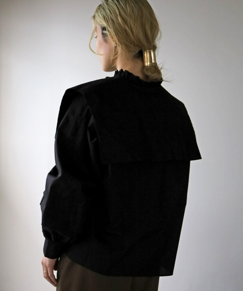 UNFIELD（アンフィールド）の「【UNFIELD】ボリュームスリーブセーラーカラーブラウス（シャツ/ブラウス・レディース・オフホワイト/ブラック・FREE）」の11枚目の写真