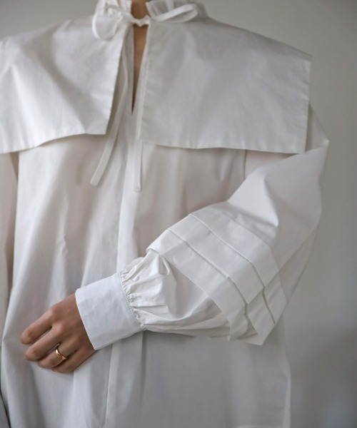 UNFIELD（アンフィールド）の「【UNFIELD】ボリュームスリーブセーラーカラーブラウス（シャツ/ブラウス・レディース・オフホワイト/ブラック・FREE）」の18枚目の写真