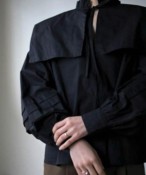 UNFIELD（アンフィールド）の「【UNFIELD】ボリュームスリーブセーラーカラーブラウス（シャツ/ブラウス・レディース・オフホワイト/ブラック・FREE）」の16枚目の写真