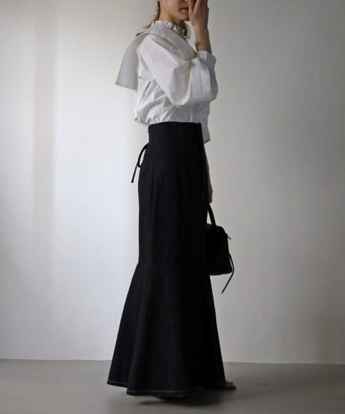 UNFIELD（アンフィールド）の「【UNFIELD】ボリュームスリーブセーラーカラーブラウス（シャツ/ブラウス・レディース・オフホワイト/ブラック・FREE）」の22枚目の写真