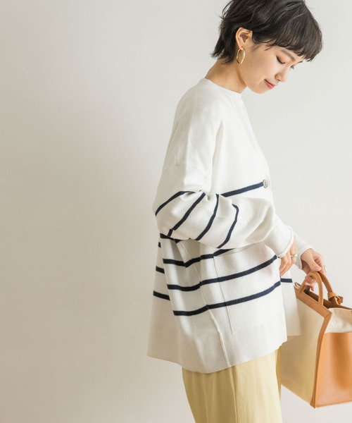 URBAN RESEARCH(アーバンリサーチ)の「コットンスムースVネックカーディガン(カーディガン/ボレロ・レディース・グリーン/ホワイト系その他/ベージュ・FREE)」の19枚目の写真