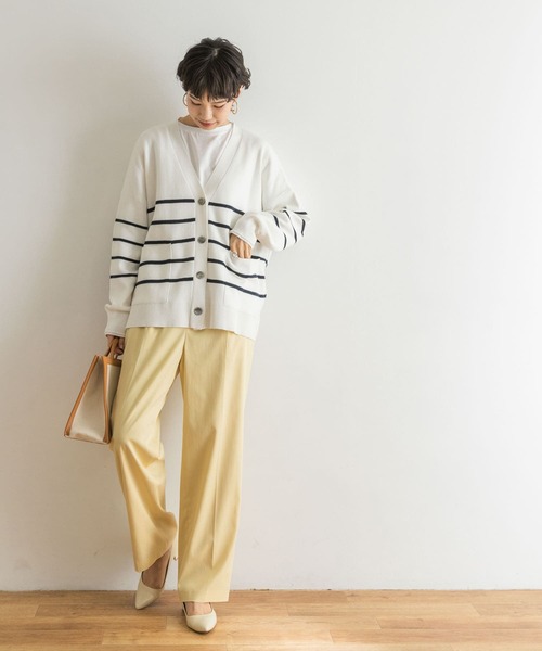 URBAN RESEARCH(アーバンリサーチ)の「コットンスムースVネックカーディガン(カーディガン/ボレロ・レディース・グリーン/ホワイト系その他/ベージュ・FREE)」の13枚目の写真