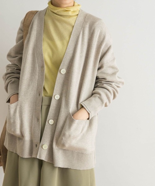 URBAN RESEARCH(アーバンリサーチ)の「コットンスムースVネックカーディガン(カーディガン/ボレロ・レディース・グリーン/ホワイト系その他/ベージュ・FREE)」の16枚目の写真