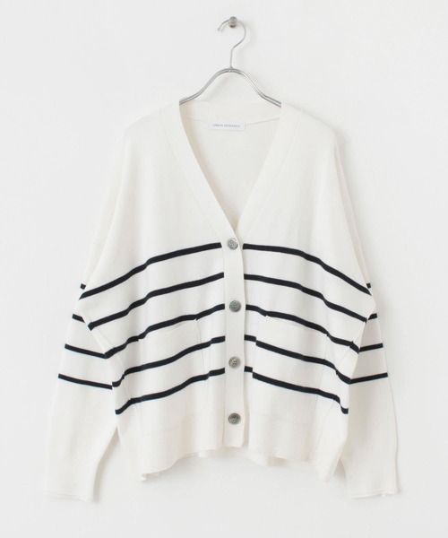 URBAN RESEARCH(アーバンリサーチ)の「コットンスムースVネックカーディガン(カーディガン/ボレロ・レディース・グリーン/ホワイト系その他/ベージュ・FREE)」の6枚目の写真