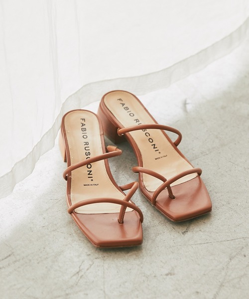 FABIO RUSCONI（ファビオルスコーニ）の「FABIO RUSCONI/スリムストラップサンダル（サンダル・レディース・ピンク/キャメル・36/37/38）」の2枚目の写真