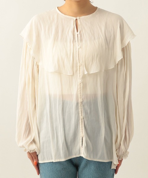 Heather（ヘザー）の「BIG襟ブラウス　275374（シャツ/ブラウス・レディース・ブラック/グレー/オフホワイト・FREE）」の16枚目の写真