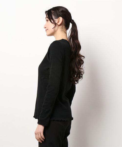 PUAL CE CIN(ピュアルセシン)の「襟レーステレコロングスリーブ(Tシャツ/カットソー・レディース・ブラック/ナチュラル・FREE)」の4枚目の写真