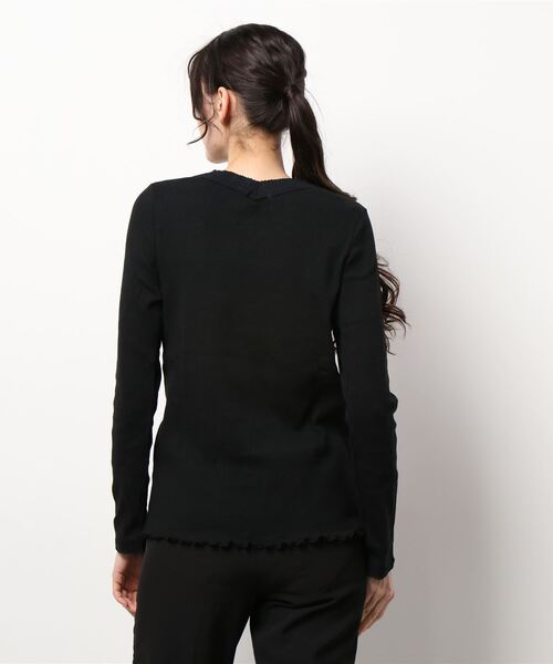 PUAL CE CIN(ピュアルセシン)の「襟レーステレコロングスリーブ(Tシャツ/カットソー・レディース・ブラック/ナチュラル・FREE)」の3枚目の写真