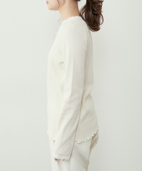 PUAL CE CIN(ピュアルセシン)の「襟レーステレコロングスリーブ(Tシャツ/カットソー・レディース・ブラック/ナチュラル・FREE)」の8枚目の写真