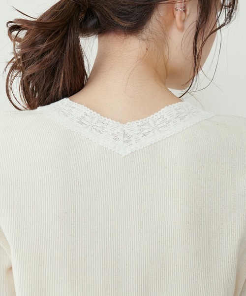 PUAL CE CIN(ピュアルセシン)の「襟レーステレコロングスリーブ(Tシャツ/カットソー・レディース・ブラック/ナチュラル・FREE)」の11枚目の写真