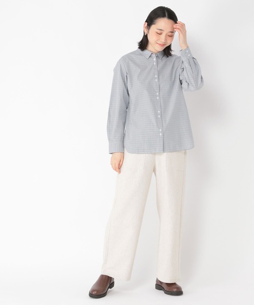 studio CLIP（スタディオクリップ）の「【速乾/接触冷感/マシーンウォッシャブル/お手入れ楽】スタンダードシャツ（シャツ/ブラウス・レディース・ホワイト/サックスブルー/その他2/その他1・MEDIUM/LARGE）」の5枚目の写真