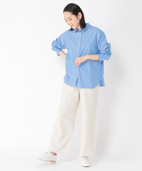 studio CLIP（スタディオクリップ）の「【速乾/接触冷感/マシーンウォッシャブル/お手入れ楽】スタンダードシャツ（シャツ/ブラウス・レディース・ホワイト/サックスブルー/その他2/その他1・MEDIUM/LARGE）」の6枚目の写真