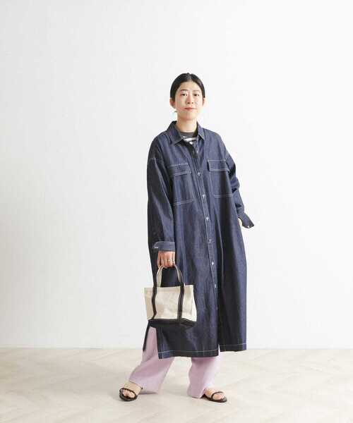 FORK&SPOON（フォークアンドスプーン）の「FORK&SPOON　ミリタリーシャツワンピース（ワンピース・レディース・キャメル/インディゴブルー/カーキ・ONE）」の20枚目の写真