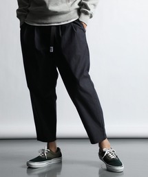 WEBBING BELT WIDE PANTS：テーパード イージーワイドパンツ