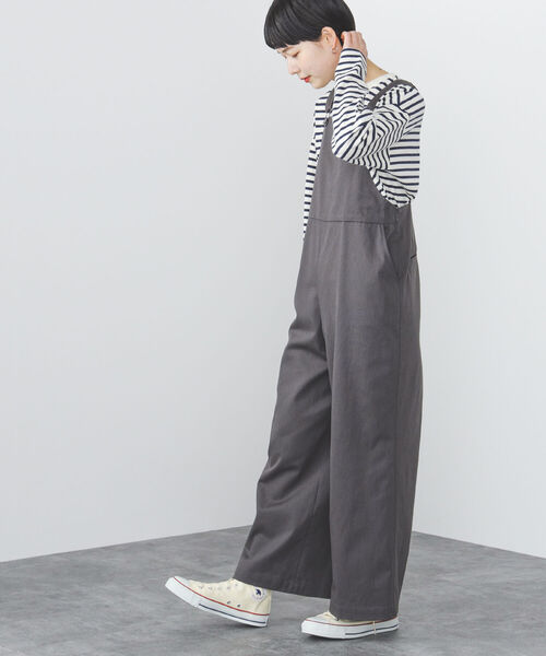 BEAMS HEART（ビームスハート）の「BEAMS HEART / セミワイド サロペット（つなぎ/オールインワン・レディース・ベージュ/オフホワイト/ブラック系その他4・SMALL/MEDIUM）」の5枚目の写真