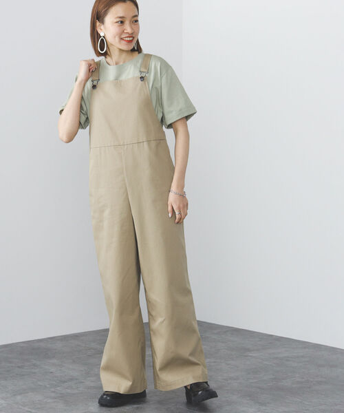 BEAMS HEART（ビームスハート）の「BEAMS HEART / セミワイド サロペット（つなぎ/オールインワン・レディース・ベージュ/オフホワイト/ブラック系その他4・SMALL/MEDIUM）」の7枚目の写真