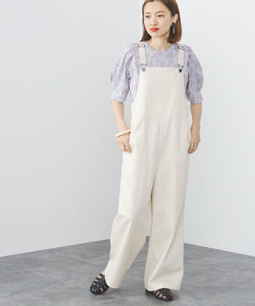 BEAMS HEART（ビームスハート）の「BEAMS HEART / セミワイド サロペット（つなぎ/オールインワン・レディース・ベージュ/オフホワイト/ブラック系その他4・SMALL/MEDIUM）」の10枚目の写真