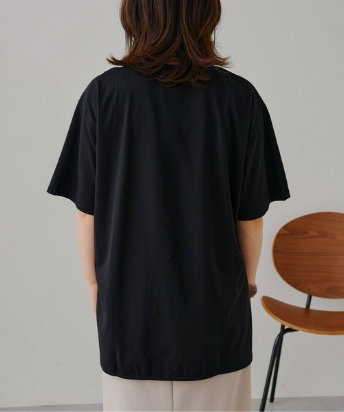 prose verse（プロズヴェール）の「箔プリントオーバーサイズTシャツ（Tシャツ/カットソー・レディース・オフホワイト/ブラック/グレイッシュベージュ/チャコールグレー・MEDIUM）」の11枚目の写真