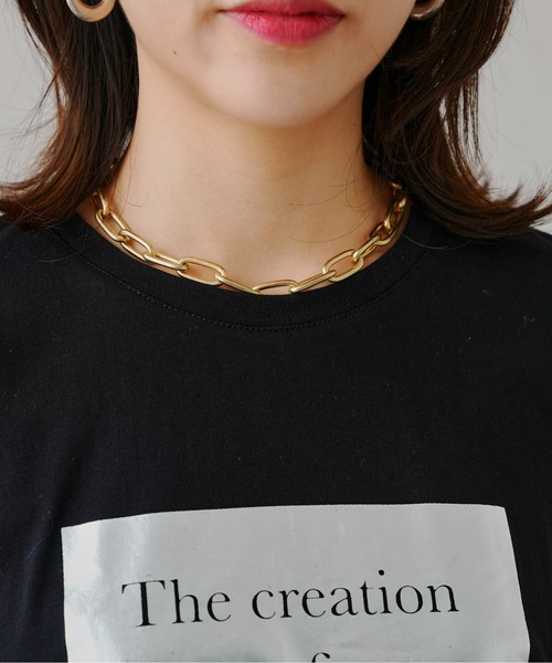 prose verse（プロズヴェール）の「箔プリントオーバーサイズTシャツ（Tシャツ/カットソー・レディース・オフホワイト/ブラック/グレイッシュベージュ/チャコールグレー・MEDIUM）」の10枚目の写真