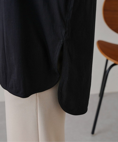 prose verse（プロズヴェール）の「箔プリントオーバーサイズTシャツ（Tシャツ/カットソー・レディース・オフホワイト/ブラック/グレイッシュベージュ/チャコールグレー・MEDIUM）」の7枚目の写真