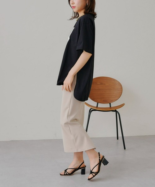 prose verse（プロズヴェール）の「箔プリントオーバーサイズTシャツ（Tシャツ/カットソー・レディース・オフホワイト/ブラック/グレイッシュベージュ/チャコールグレー・MEDIUM）」の17枚目の写真