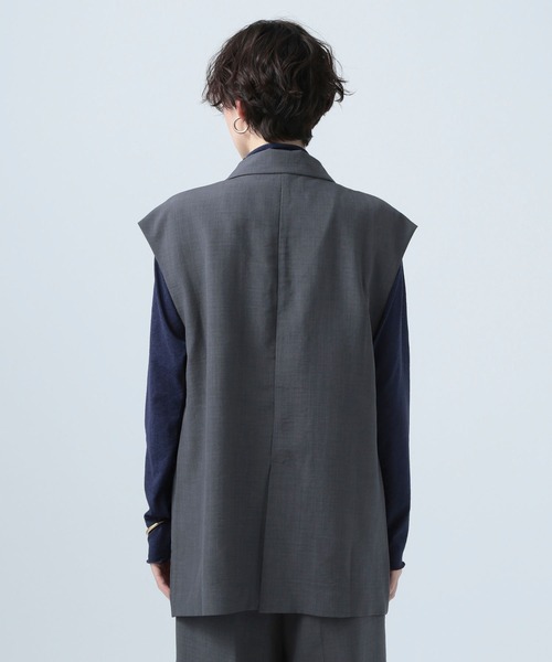 美品　FEILER グレー ノースリーブジャケット 楽天市場】Achic テーラードベスト 低身長 ノースリーブジャケット