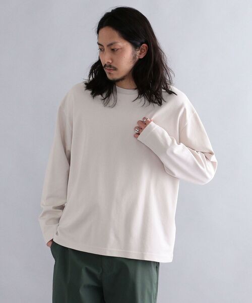 SHIPS(シップス)の「*SHIPS: スノー ウォッシュ加工 リラックス フィット ポンチ ロングスリーブ Tシャツ (ロンT)(Tシャツ/カットソー・メンズ・ホワイト/チャコールグレー/ライトブルー/ベージュ/ピンク/ライトグリーン・SMALL/MEDIUM/LARGE/X-LARGE)」の3枚目の写真
