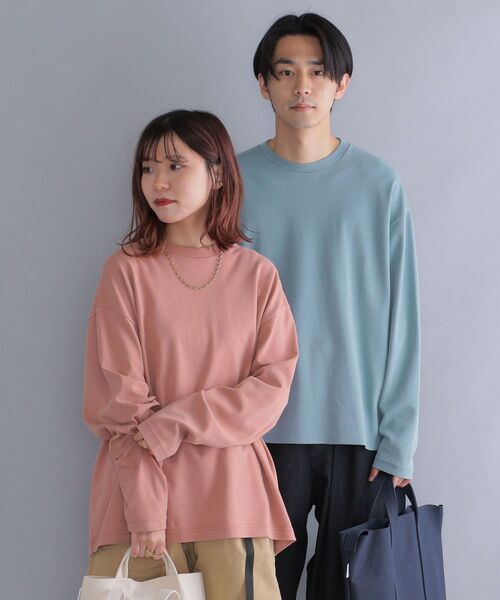 SHIPS(シップス)の「*SHIPS: スノー ウォッシュ加工 リラックス フィット ポンチ ロングスリーブ Tシャツ (ロンT)(Tシャツ/カットソー・メンズ・ホワイト/チャコールグレー/ライトブルー/ベージュ/ピンク/ライトグリーン・SMALL/MEDIUM/LARGE/X-LARGE)」の6枚目の写真