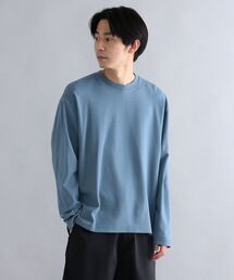 *SHIPS: スノー ウォッシュ加工 リラックス フィット ポンチ ロングスリーブ Tシャツ (ロンT)
