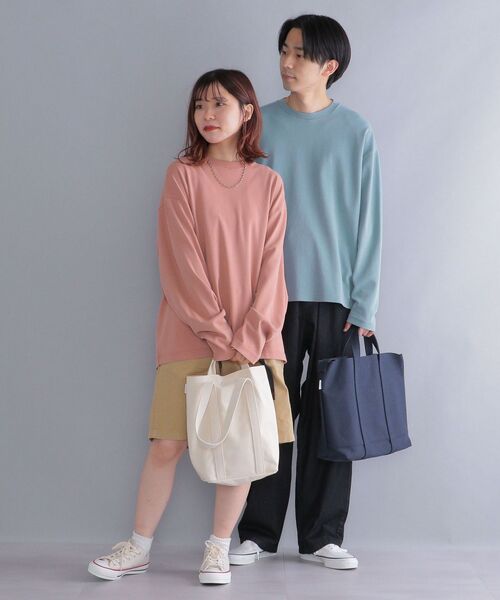 SHIPS(シップス)の「*SHIPS: スノー ウォッシュ加工 リラックス フィット ポンチ ロングスリーブ Tシャツ (ロンT)(Tシャツ/カットソー・メンズ・ホワイト/チャコールグレー/ライトブルー/ベージュ/ピンク/ライトグリーン・SMALL/MEDIUM/LARGE/X-LARGE)」の8枚目の写真