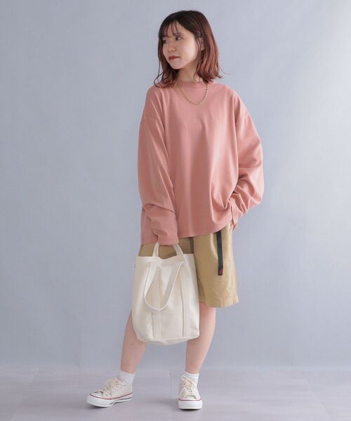 SHIPS(シップス)の「*SHIPS: スノー ウォッシュ加工 リラックス フィット ポンチ ロングスリーブ Tシャツ (ロンT)(Tシャツ/カットソー・メンズ・ホワイト/チャコールグレー/ライトブルー/ベージュ/ピンク/ライトグリーン・SMALL/MEDIUM/LARGE/X-LARGE)」の9枚目の写真